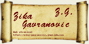 Žika Gavranović vizit kartica